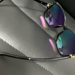 Modern Black Sunglasses with Gold Accents